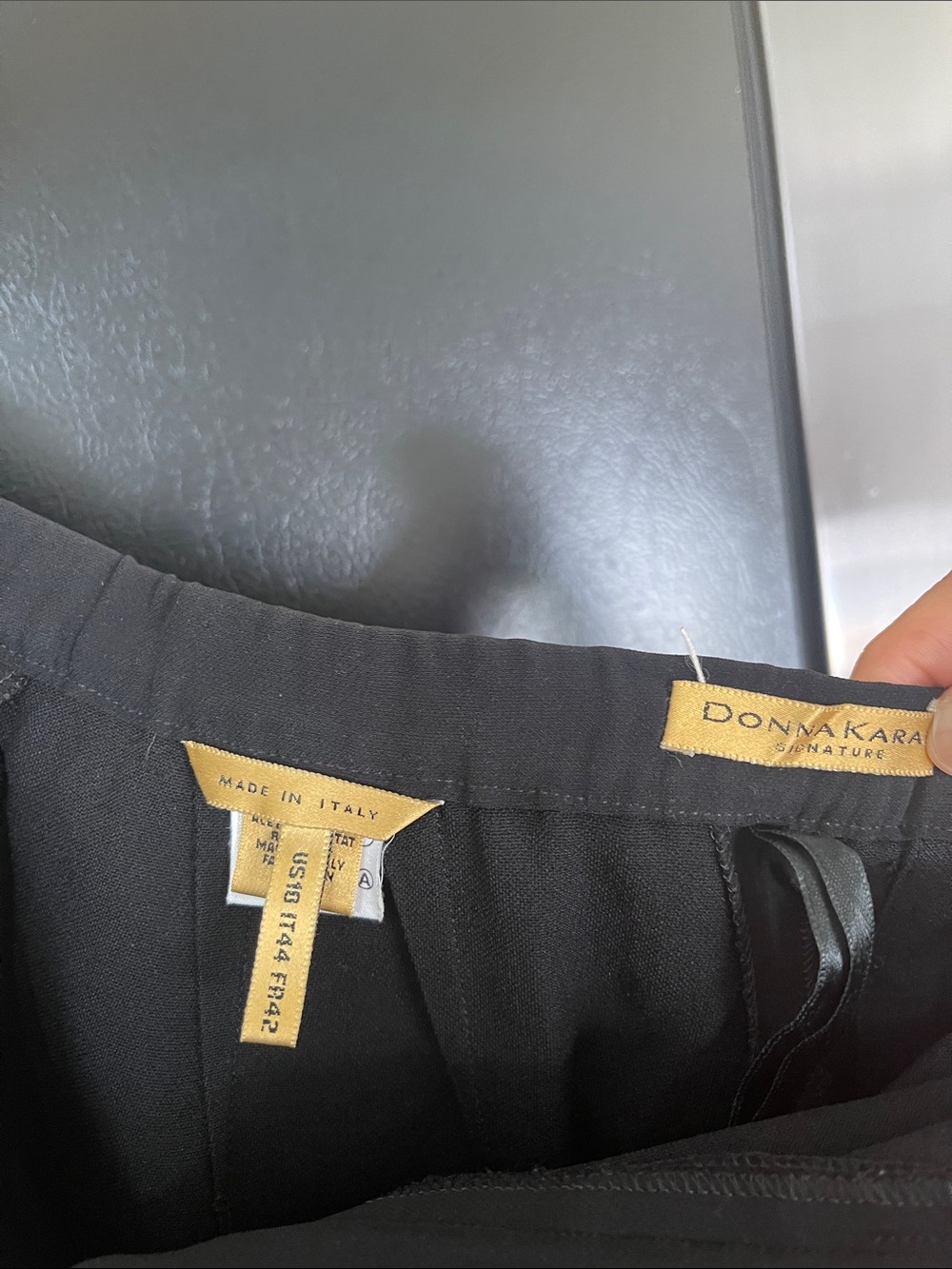 Donna Karan Black Straight-Leg Trousers